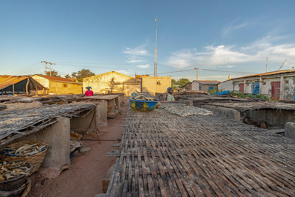 03 Fish Drying at Gambia Fishing Village © Bob Riach