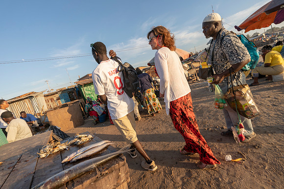23 Fish Selling at Gambia Fishing Village © Bob Riach