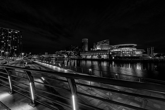 28 BW Salford Quays at Night  Bob Riach Jigsaw Photography LTD